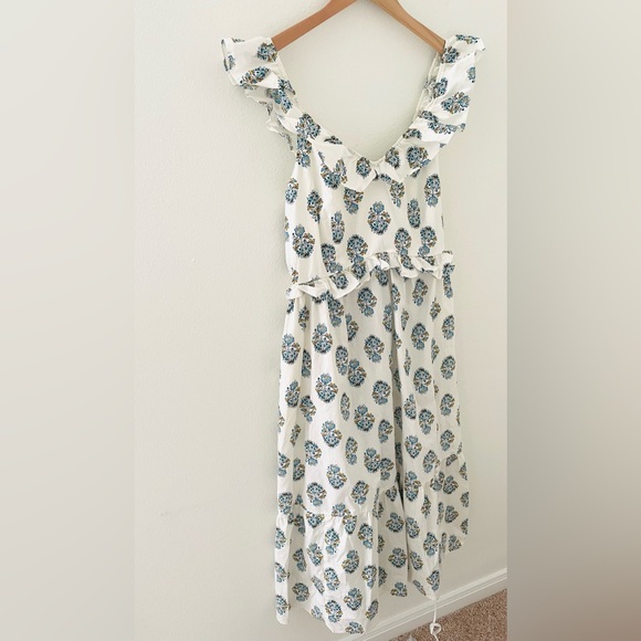 J. Crew Factory V Neck Ruffle Midi Dress - Picture 5 of 7